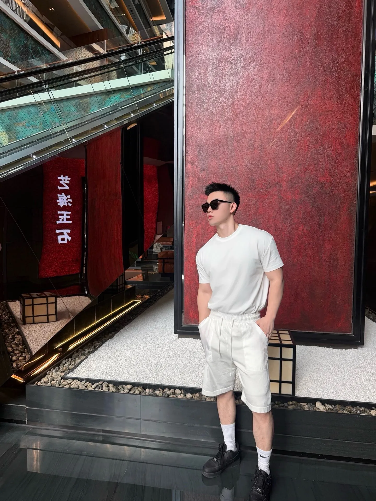 Louis Vuitton/Louis Vuitton presbyopic nylon patch pocket knitted shorts